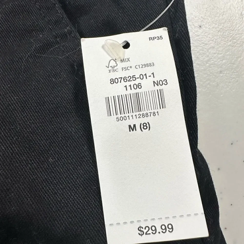 NWT Old Navy Boys Kids Black Twill Cargo Joggers Pants Drawstring Waist - Size M